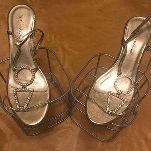Rhinestone sling back sandal